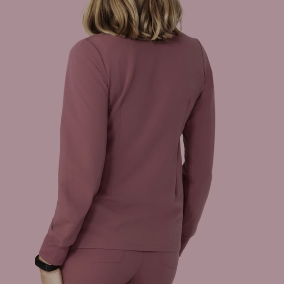 Women's Mauve V-Neck Scrub Top - Picture 3 of 3